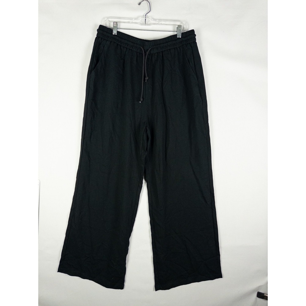 Halara Wide Leg Drawstring Pants Womens XL Tall Black Relaxed Fit Athleisure Min